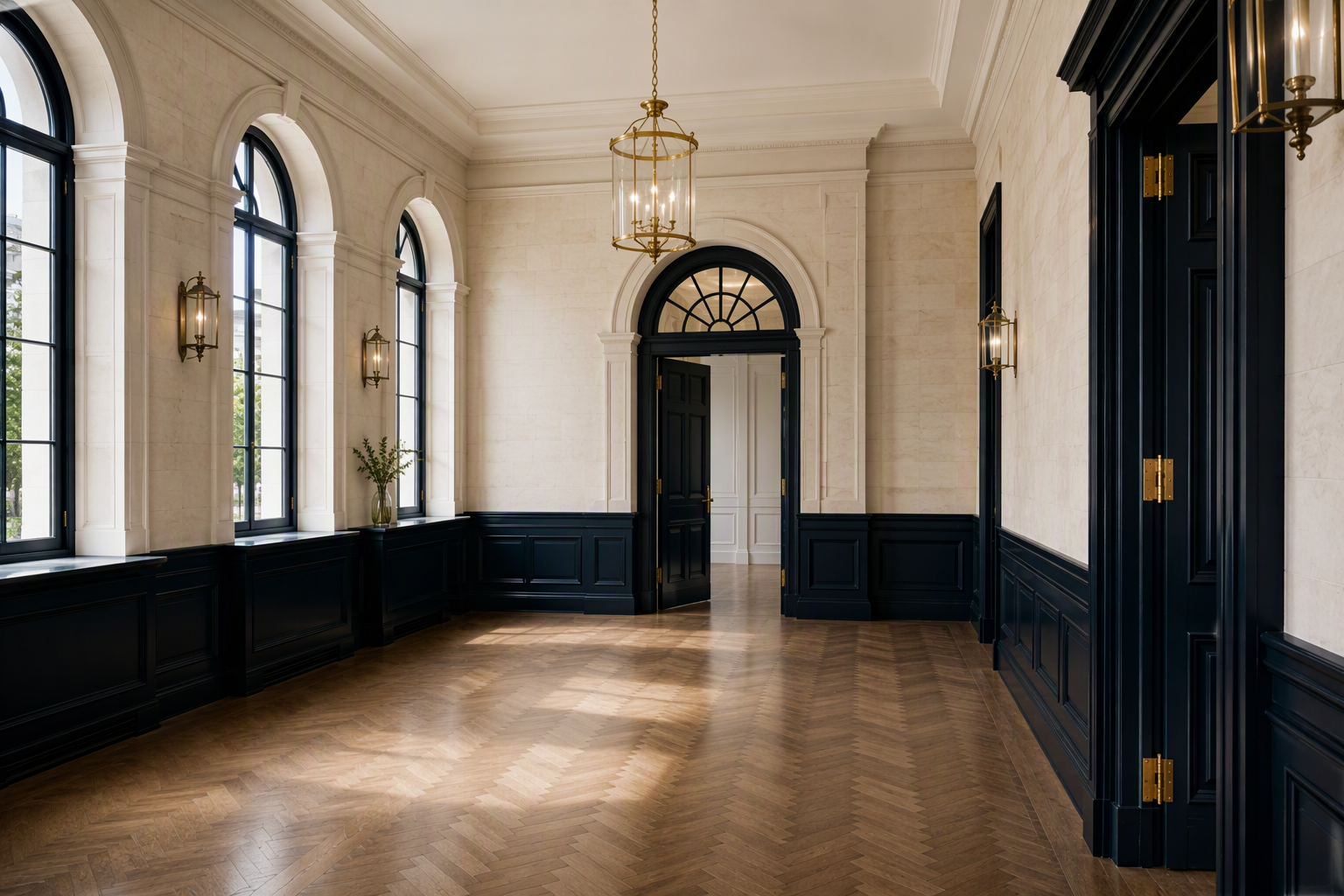 The calm arched interior of Westbourne Hall